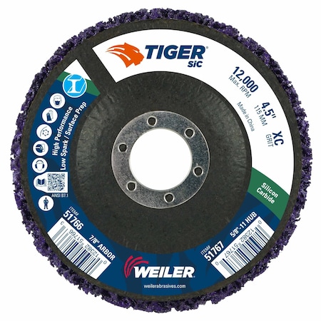 Tiger 4.5 in Silicon Carbide Strip Disc, 7/8 in Arbor Hole 51766