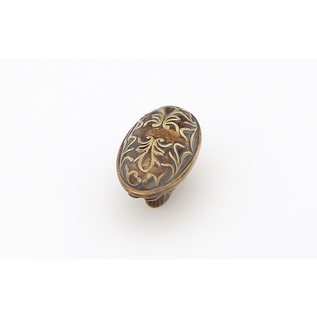 Schaub 5/8in Oval Cantata Cabinet Knob Monticello Brass Finish 993-MBR