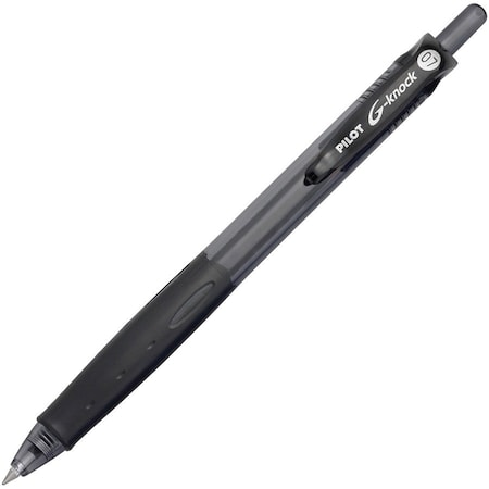 Pilot BeGreen G-Knock Rollerball Pen, Refillable, Fine, 0.7mm, Black Barrel/Ink, Dozen 31506