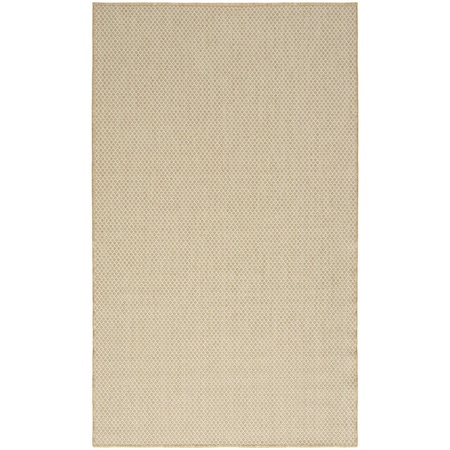 Homeroots 3' X 5' Natural And Ivory Geometric Indoor Outdoor Area Rug 572339