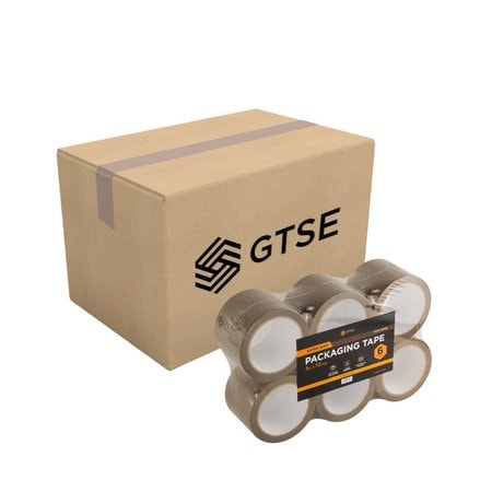 Gtse Packing Tape, 3 in W x 72 yd L, Brown, 6 PK PT-601-BRN-06