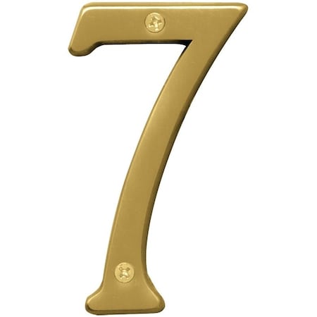 Hy-Ko Prestige Series House Number, Character: 7, 4 in H Character, Brass Character, Solid Brass BR-43BB/7