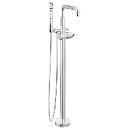 Delta Broderick Floor Mount Tub Filler Trim- Less Handle In Lumicoat Chrome T4784-PR-LHP-FL