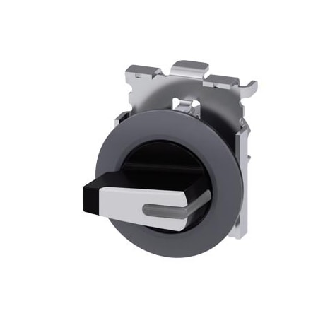 Siemens Selector switch, illuminable, 30 mm, round, metal, matte, white, knob 3SU1062-2FM60-0AA0