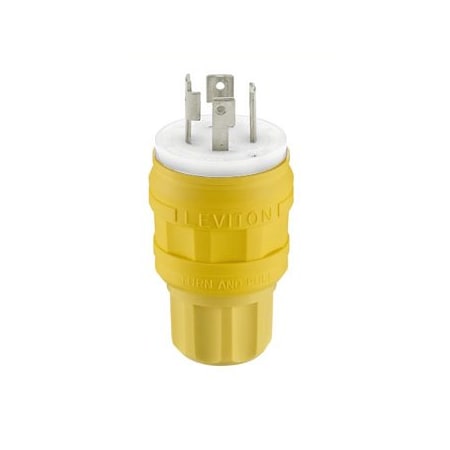 Leviton Industrial Grade Wetguard Plug 30 Amp, 250 Volt 3-Phase 28W75