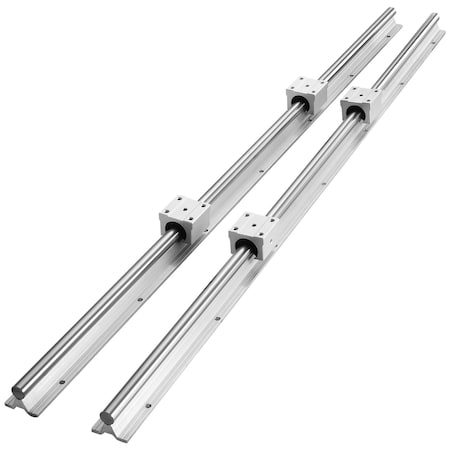 Vevor 2PCS SBR16 1000mm Linear Guide Rail Slide Rail 4 PCS SBR16UU Bearing Block, 2PK SBR16-C 1000L