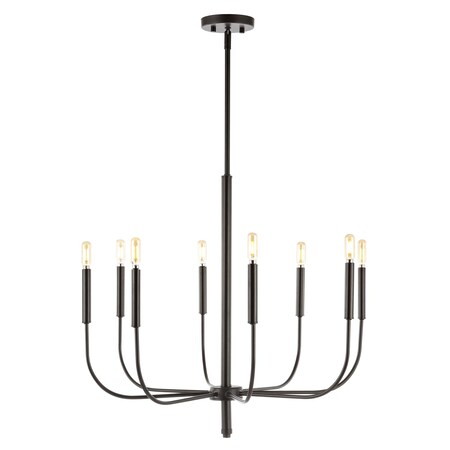 Jonathan Y Amoros 27.25" 8-Light Modern Mid-Century Iron LED Chandelier, Oil Rubbed Bronze JYL7900A