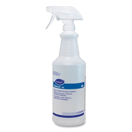 Diversey Glance HC Glass and Multi-Surface Cleaner Empty Bottle, 32 oz, Clear D1231138/D90391