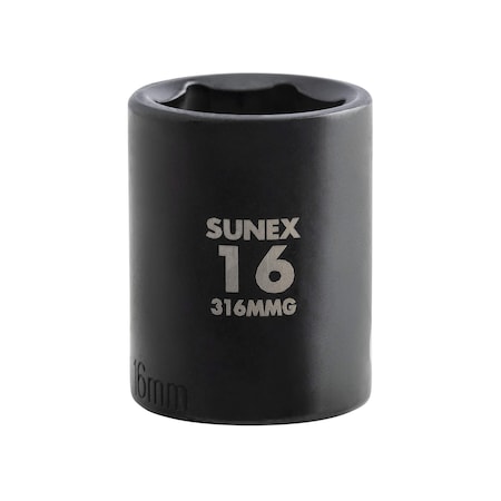 Sunex 3/8 in Drive 16Mm Magnetic Impact Socket 316MMG