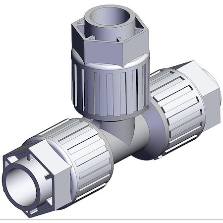 Smc High Purity Fitting, Union, PFA, Tee LQ3T5A