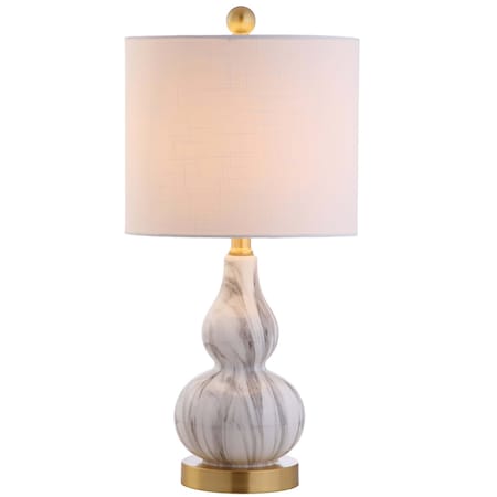 Jonathan Y Anya 20.5" Mini Glass LED Table Lamp, Black/White JYL1028D