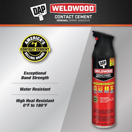 Dap WELDWOOD ORIGINAL CONTACT CEMENT 14 OZ SPRAY ADH 6PK 7079800120