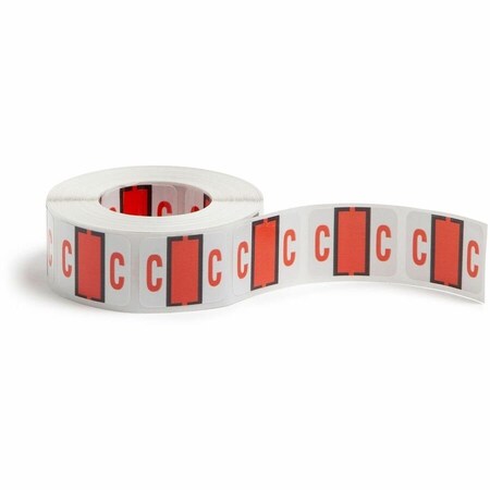 Smead A-Z COLOR-CODED END TAB FILING LABELS, C, 1 X 1.25, WHITE, 500/ROLL 67073