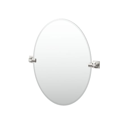 Gatco Waterline 26.5" Frameless Oval Mirror, Satin Nickel 5599
