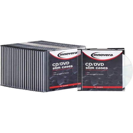 Innovera Thin Line CD/DVD Jewel Case - Jewel Case - Polystyrene - Clear - 1 CD/DVD 85825