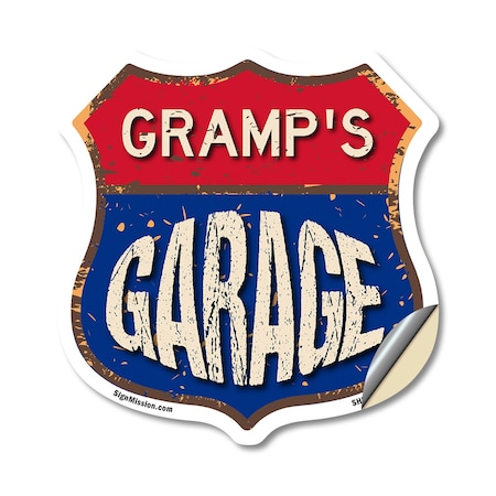 Signmission Gramp's Garage, 12 Inch X 12 Inch, Vinyl Decal SHI-D-12-383-GRAMP