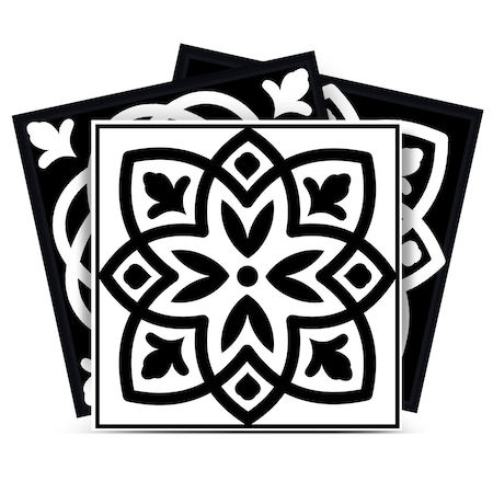 Homeroots 12" X 12" Black and White The Night Sky Mosaic Peel and Stick Removable Tiles 556442