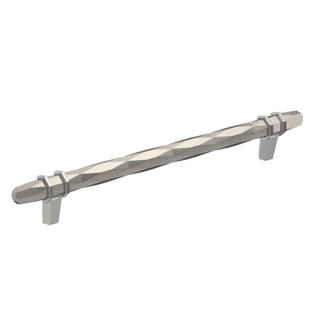 Amerock London 8 in 203 mm Center-to-Center Satin Nickel/Polished Chrome Cabinet Pull BP36663G1026