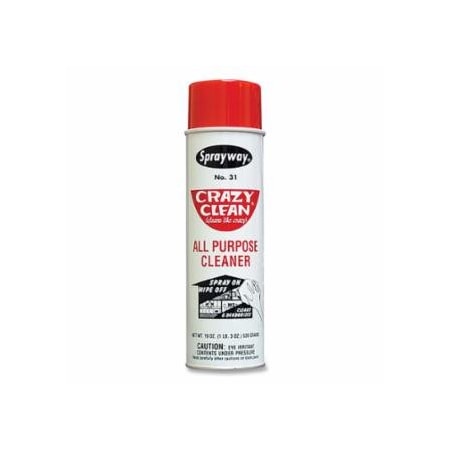 Sprayway Crazy Clean All Purpose Cleaner, 20 oz Aerosol Can, 12PK 893-SW031