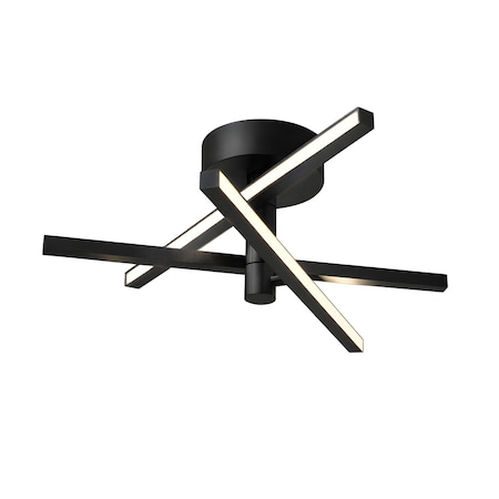 Afx Knoll, 18'' LED Flush Mount, Black KNOF18LAJUDBK