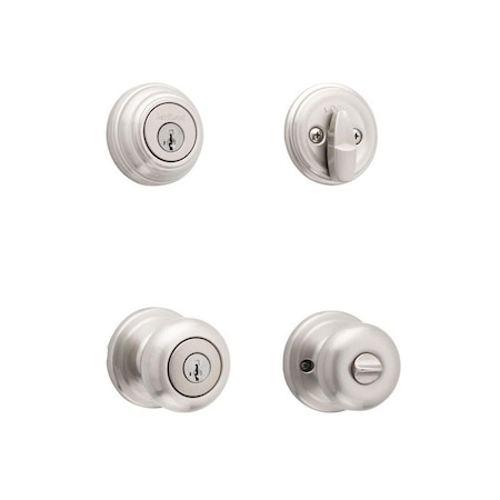 Kwikset Signature Series Knob Lockset, 2 Grade, Keyed Key, Satin Nickel, 2-3/8 x 2-3/4 in Backset, K4 Keyway 99910-034