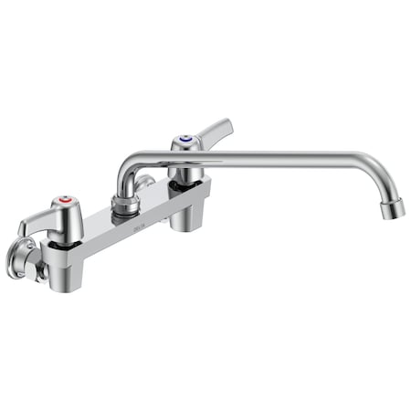 Delta Commercial 28C3 / 28C4 / 28C6 Two Handle 8 In Wallmount Service Sink Faucet In Chrome 28C4243-S8