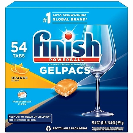 Reckitt Benckiser Dish Detergent Gel Packs- Orange- 60-Box 81181