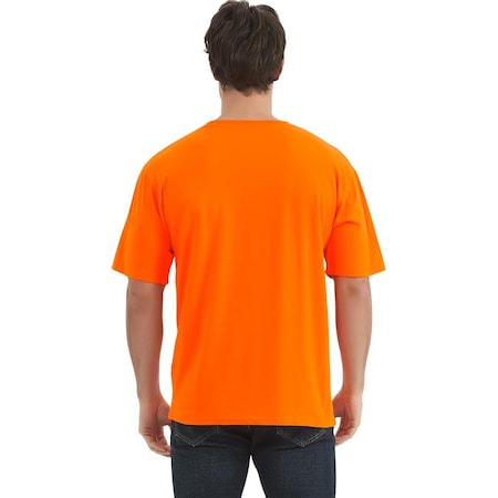 Protectx Short Sleeve T-Shirt, 60% Cotton, 40% Polyester, Orange, XL, 2 PK HV-S50CT190-OR-02-XL