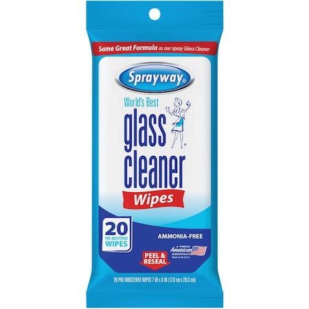 Sprayway Glass & Surface Cleaner Wipe, 20-Count SW199R