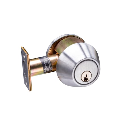 Trans Atlantic Co. DB700 Series Heavy-Duty Commercial Single Cylindrical Deadbolt, Grade 1 in Brushed Chrome DL-DB751-US26D