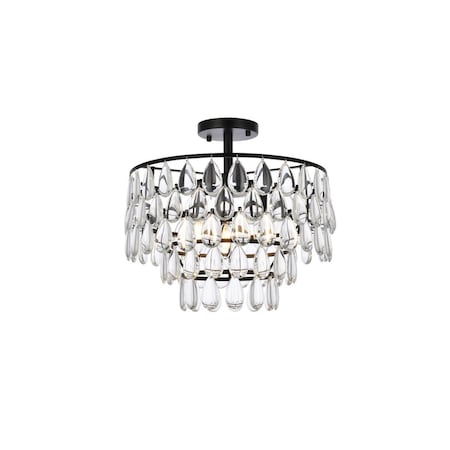 Lighting Business 16 in. Mila Flush Mount in Black LI2956471