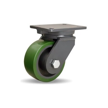 Hamilton Champion Swivel Caster, 6" x 2-1/2" Duralast Polyurethane (95A) on Cast Iron Wheel S-CH-6DB