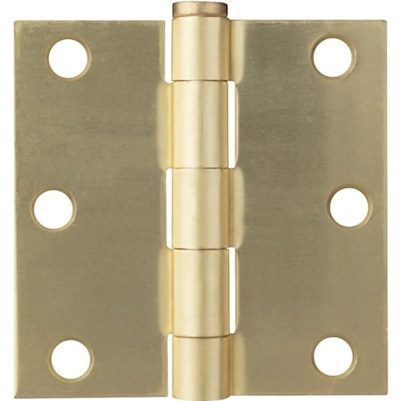 Prosource Square Corner Door Hinge, Steel, Satin Brass, Loose Pin, 180 deg Range of Motion BH-BS03-PS