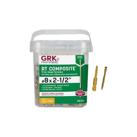 Grk Fasteners TRIM SCREW #8 X 2-1/2 in. L RTCMPST16079