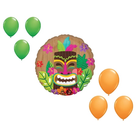 Loonballoon Vintage Tiki Balloon Medium Shape Set 6x latex 86502