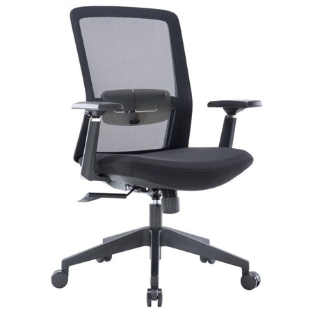 Leisuremod Ingram Office Task Chair with Adjustable Armrests and Swivel and Tilt, Black IO20BL