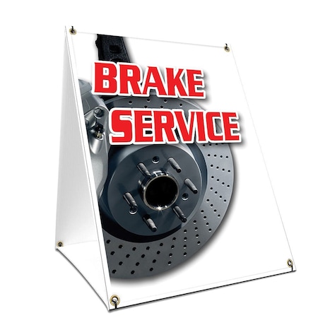 Signmission Brake Service, 36 Inch x 24 Inch A-frame Yard Sign, Plastic Sign SBC-2436-Brake Service