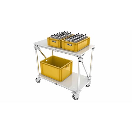 Trilogiq 2-Level Shelves Push Cart 21006-02