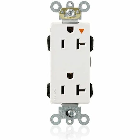 Leviton Industrial Grade Decora Receptacle, 20 Amp, 125 Volt M1636-IGW
