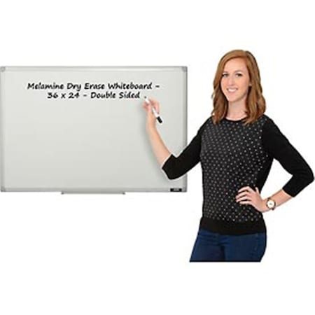 Global 36 x 24 in. Double Sided Melamine Dry Erase Whiteboard, White MA0312170MV