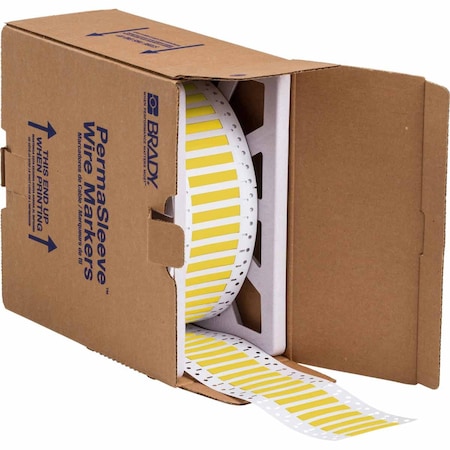 Brady BSP45 Series PermaSleeve Low Smoke Zero Halogen Wire Marking Sleeves, 0.187 in. Dia x 2 in. W, Yellow SA-2LSZH-187-2-YL