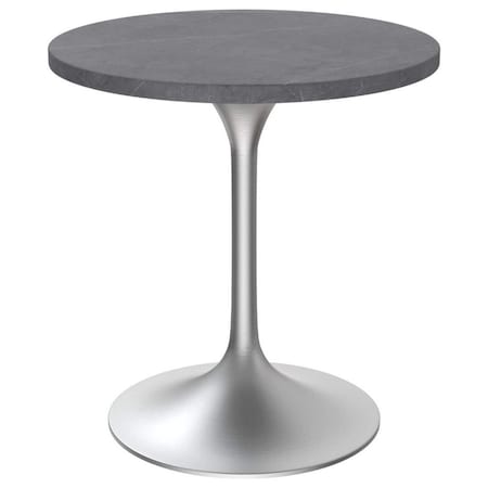 Leisuremod Round 27.55 in W, 29.34 in L, Sintered Stone/Stainless Steel, Grey VT20BS-27GRS