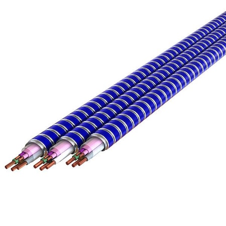 Afc Cable Systems Metal Clad Building Cable, Fire Alarm Cable, 16 AWG; 12 AWG, 4C with Ground C, Blue, Solid, 600V AC SL04B42-L01