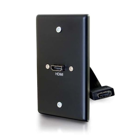 Cb Distributing HDMI Pass Through Single Gang Wall Plate, Black ST929562