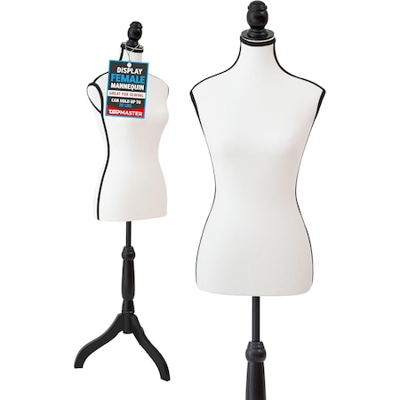 Topmaster Mannequin Adjustable Height Durable Foam and Canvas Construction Wooden Base, Compact Shoulder Width TPMAQTO29