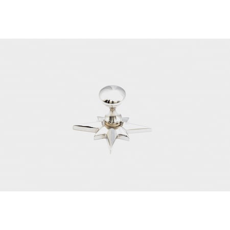 Schaub 3/4in Sonata Round Cabinet Knob with Star Backplate Polished Nickel Finish 982-PN