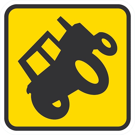 Lyle W11-5A, Farm Machinery Symbol (New Style Tractor) Reduced Si, 12x12, Engineer Grade, Yellow G-2043-EG_12x12