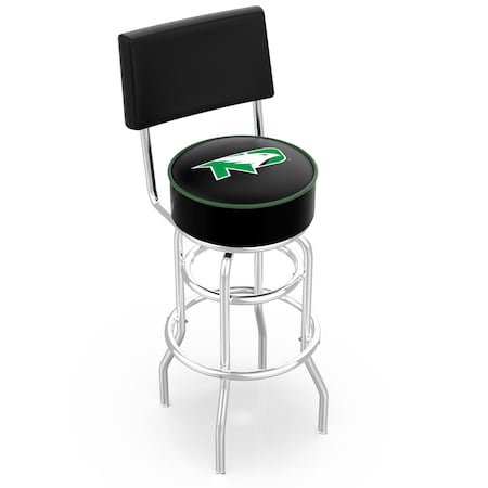 Holland Bar Stool Co 25" Chrome 2-Ring North Dakota Swivel Bar Stool, Back L7C425NorDak