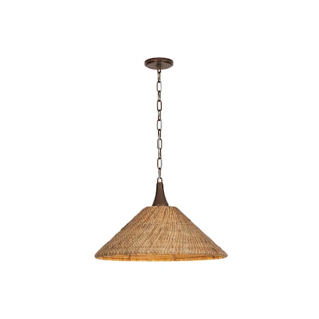 Troy Lighting Kenzo 21in wide 1 Light Pendant in Bronze Leaf F2721-BRL