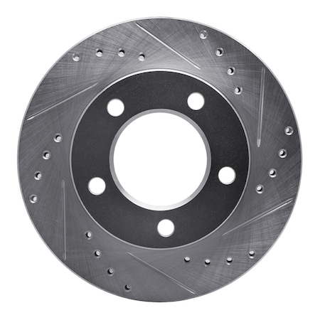 Dynamic Friction Co DFC Brake Rotor - Drilled and Slotted - Silver 631-42017R